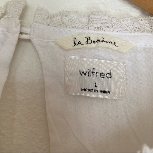 Make the Cowboys Cry Aritzia Wilfred La Boheme Ruffled white Elia Dress L B033 - Picture 4 of 9